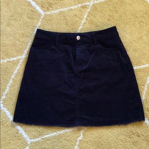 Navy Corduroy Jean Skirt